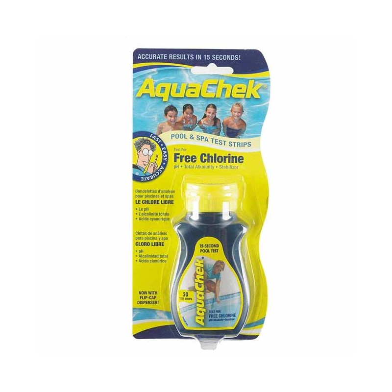 AquaChek Yellow free chlorine test strips