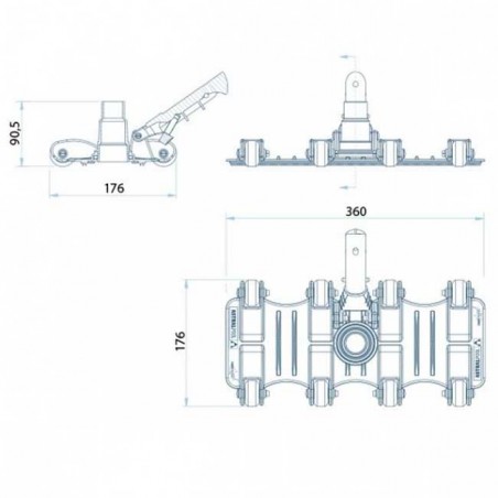 Pulitore per piscine Flexo - ideale per pulire il fondo della piscina da piccole particelle o sabbia.