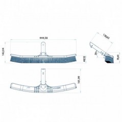  Hai-Bodenbürste, ideal zum Reinigen des Bodens und der Wände des Pools
