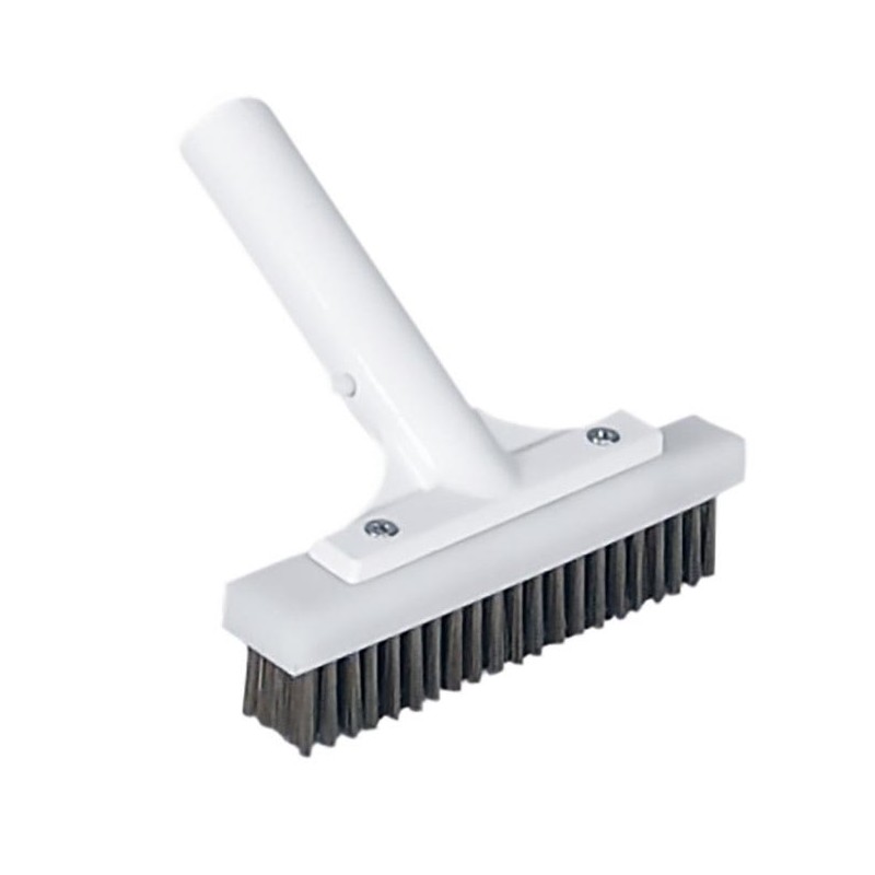 Brosse droite pour piscines, 165 mm avec support en aluminium et poils en acier inoxydable