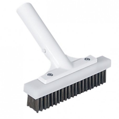 Brosse droite pour piscines, 165 mm avec support en aluminium et poils en acier inoxydable