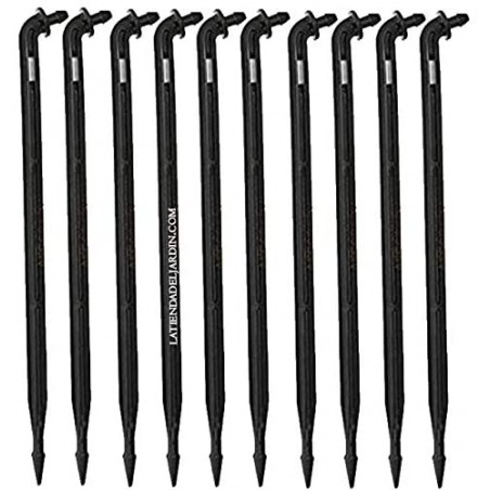  Pack 250 x MICROTUBE STAKE 45º Drip 3-4 mm.  Pica Gota irrigation spike.  Color Black
