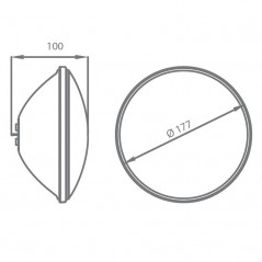  LED-Poollampe Weißlicht PAR56 900 Lumen, 9W, Ø17,7 cm