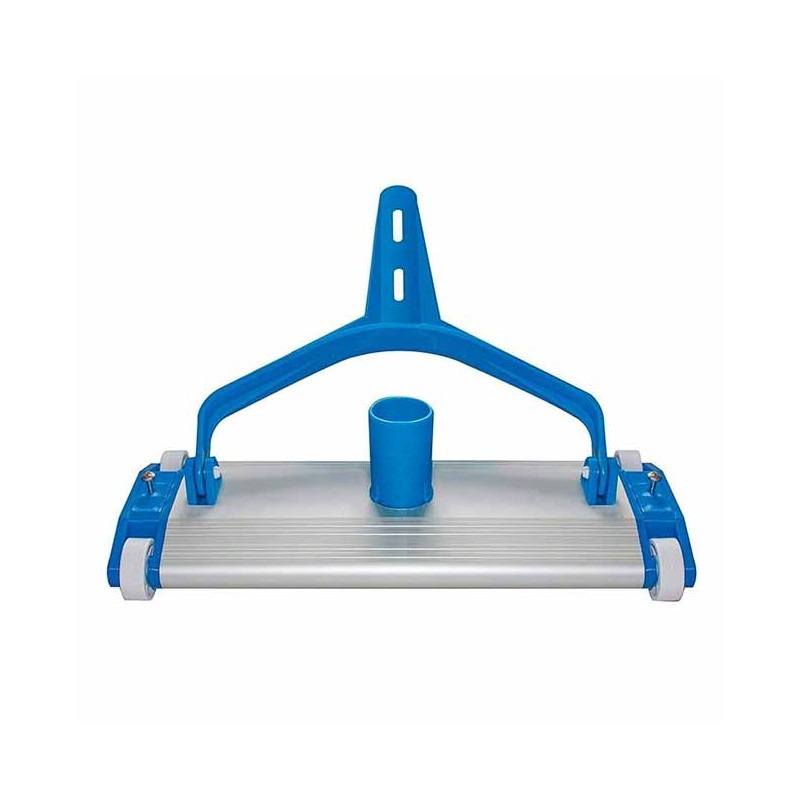 Aluminum Pool Cleaner, 35 cm, with Four Wheels and a Drag Brush. Suction Hose Connection. 1 1/2" End