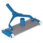 Pulitore per piscina con base in alluminio, fissaggio con galletti da 450 mm, terminale da 1½