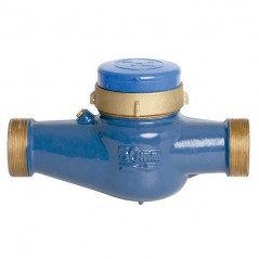 Compteur d'eau potable multijets 15 mm | Filetages d'entrée et de sortie mâles 3/4" | Compteur d'irrigation homologué