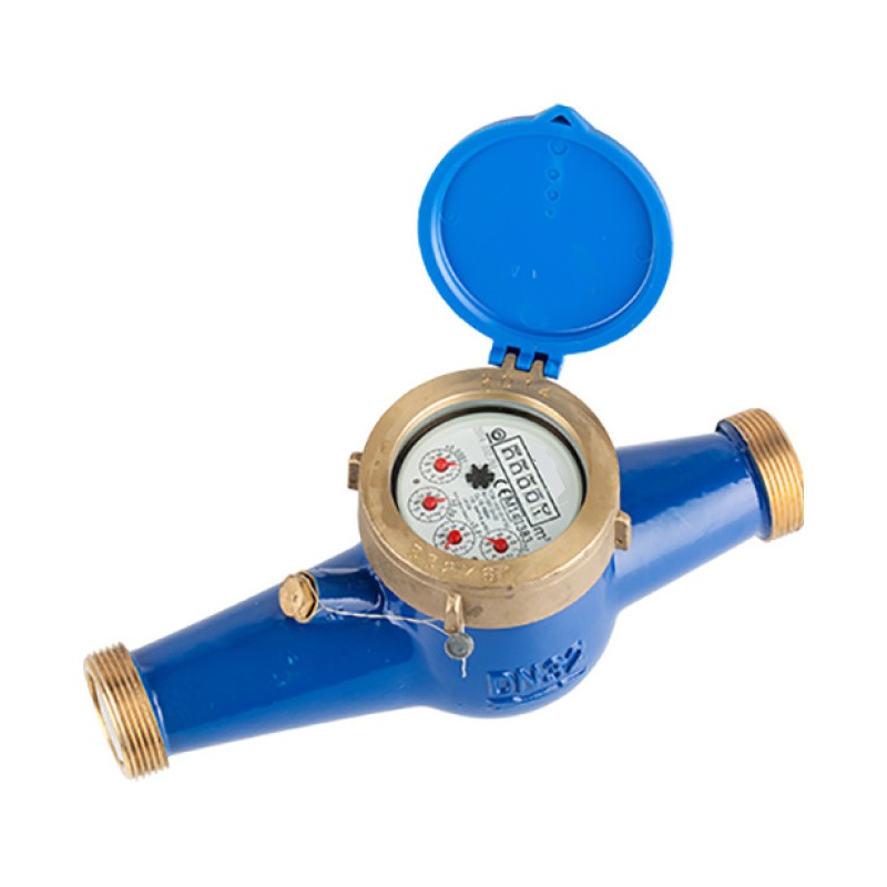 Compteur d'eau potable multijets 15 mm | Filetages d'entrée et de sortie mâles 3/4" | Compteur d'irrigation homologué