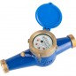Compteur d'eau potable multijets 15 mm | Filetages d'entrée et de sortie mâles 3/4" | Compteur d'irrigation homologué