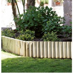 Valla de madera 20 x 7 x 105 cm, para jardín y cercados, bordura exterior tipo vampiro decorativa