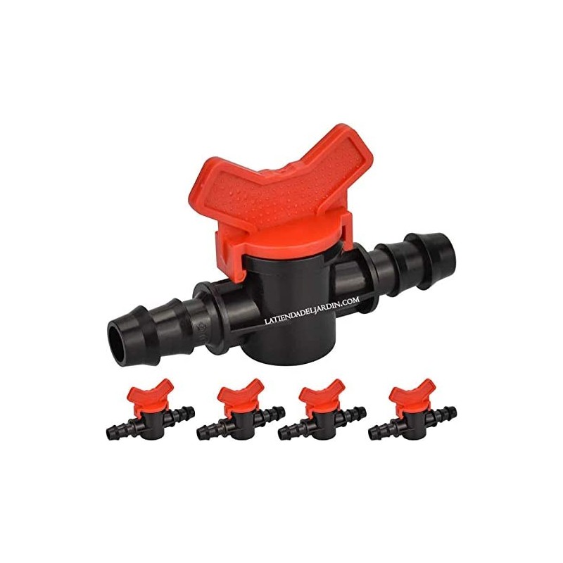 Lot de 10 Vanne cannelé 16mm pour tuyau goutte à goutte. Soupape d'arrêt pour l'irrigation goutte à goutte Lot de 10 Vanne cannelé 16mm pour tuyau goutte à goutte. Soupape d'arrêt pour l'irrigation goutte à goutte