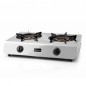 Fogão a gás Triple Crown de 2 bocas | Ignição piezoelétrica | Gás butano/propano | Fogão portátil | Aço inoxidável