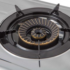Orbegozo FO3510 gas stove, stainless steel body, 3 burners, indoor and outdoor use, butane or propane gas