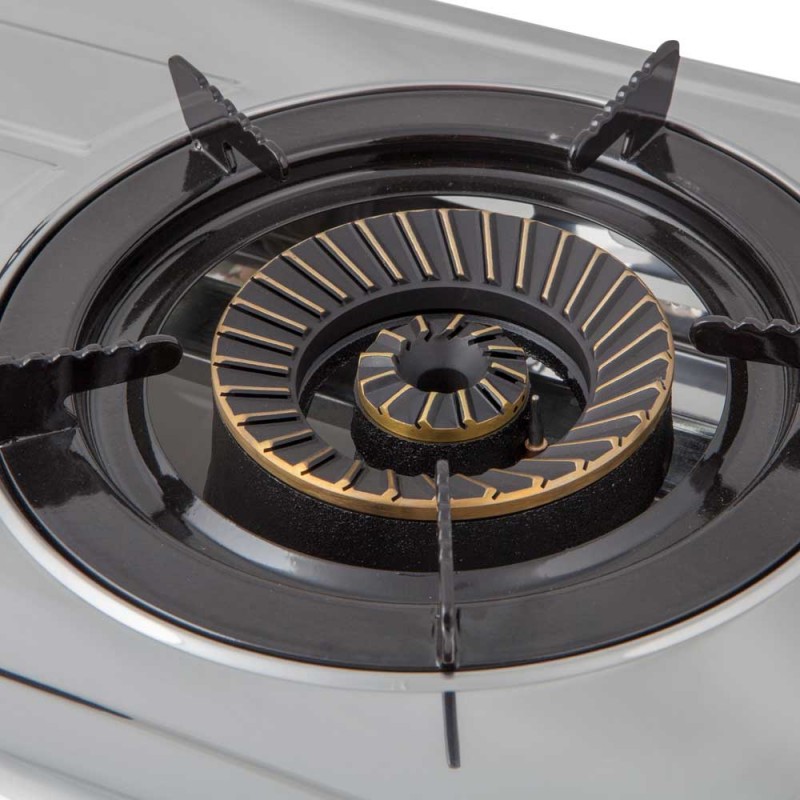 Réchaud Gaz Orbegozo FO6200 – 2 Feux, 7000 W, Grille Fonte, Compatible Butane/propane, Dimensions 51,5x14,5x35 Cm