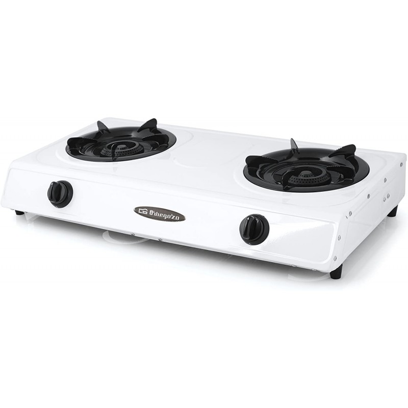 Orbegozo FO2600 gas stove, butane or propane gas, piezoelectric ignition, two burners Orbegozo FO2600 gas stove, butane or propane gas, piezoelectric ignition, two burners