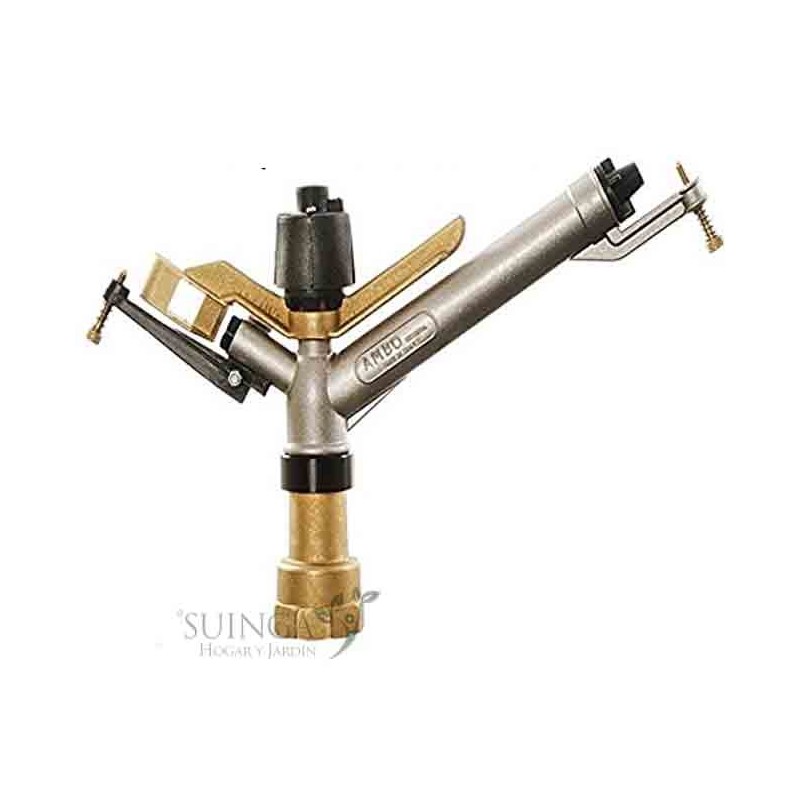 Irrigatore agricolo 1 1/2'' Ambo in metallo. Angolo di irrigazione circolare 360º. Portata da 16 a 29 m. Irrigatore a impulso Irrigatore agricolo 1 1/2'' Ambo in metallo. Angolo di irrigazione circolare 360º. Portata da 16 a 29 m. Irrigatore a impulso