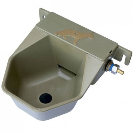 Bebedouro automático de plástico para cães, 18 x 22 x 10 cm. Montável na parede. Inclui bujão de drenagem.