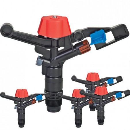 Pack 5 x 5035SD 3/4" agricultural irrigation sprinkler Circular 360º. Range radius 12-14 m. Flow rate 1.24-1.62 m3/Hour