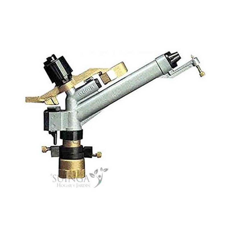 Agrar-Sprinkler 1 1/2'' Ambo Metall. Einstellbarer Bewässerungswinkel. Reichweite 16 bis 29 m. Impuls-Sprinkler, Bewässerungsroh Agrar-Sprinkler 1 1/2'' Ambo Metall. Einstellbarer Bewässerungswinkel. Reichweite 16 bis 29 m. Impuls-Sprinkler, Bewässerungsroh