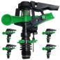 Lot de 5 Arroseur à pulsation, arroseur de pelouse réglable, 6 à 12 mètres, mâle 1/2''. Débit de 430 à 1165 litres/heure Lot de 5 Arroseur à pulsation, arroseur de pelouse réglable, 6 à 12 mètres, mâle 1/2''. Débit de 430 à 1165 litres/heure