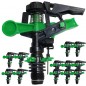 Lot de 25 Arroseur à pulsation, arroseur de pelouse réglable, 6 à 12 mètres, mâle 1/2''. Débit de 430 à 1165 litres/heure Lot de 25 Arroseur à pulsation, arroseur de pelouse réglable, 6 à 12 mètres, mâle 1/2''. Débit de 430 à 1165 litres/heure