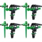 Lot de 4 Arroseur à pulsation, arroseur de pelouse réglable, 6 à 12 mètres. Filetage mâle 1/2'', 430 à 1165 l/h + Piquet porte a Lot de 4 Arroseur à pulsation, arroseur de pelouse réglable, 6 à 12 mètres. Filetage mâle 1/2'', 430 à 1165 l/h + Piquet porte a