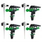 4 Stück Sektorialer Agrar-Bewässerungssprinkler 1/2'' 6-12 m + 4 Metall-Sprinklerhalter