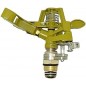 Pack 2 x 1/2" adjustable zinc brass irrigation sprinkler. Range 7-12.5 m. Flow rate 9 to 20 liters/minute Pack 2 x 1/2" adjustable zinc brass irrigation sprinkler. Range 7-12.5 m. Flow rate 9 to 20 liters/minute