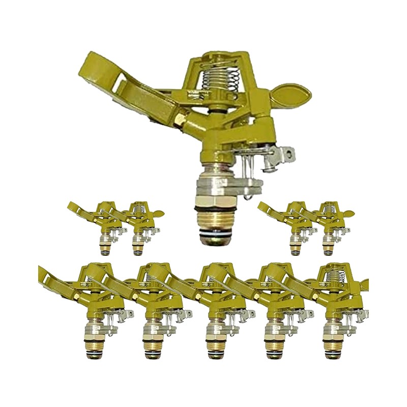 Lot de 10 Arroseurs d'arrosage réglables en laiton zinc 1/2''. Portée 7-12,5 m. Débit 9 à 20 litres/minute