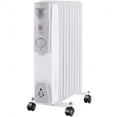 Radiatore a Olio 2000W Riscaldamento Elettrico9 Elementi. Termostato Regolabile, Basso consumo