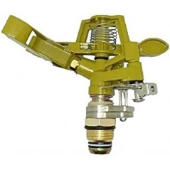 Spruzzatore da giardino in ottone - Zinco Regolabile | Spruzzatore a impatto 1/2'' + Supporto | Spruzzatore da giardino