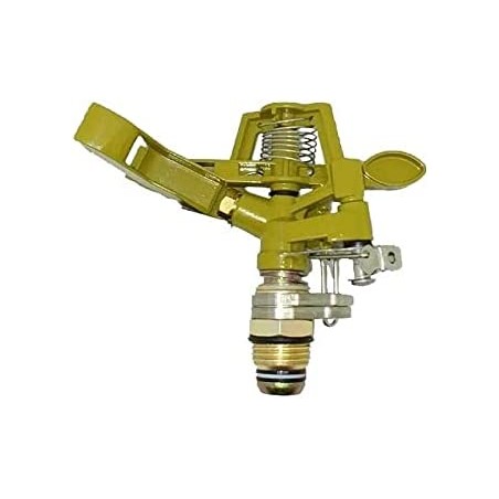 Aspersor de riego latón - Zinc Ajustable | Aspersor de Impacto 1/2'' + Soporte | Aspersor de jardín