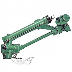 Agrar-Sprinkler River Metall mit Flansch. Einstellbarer Bewässerungswinkel. Reichweite 18 bis 37 m. Impuls-Sprinkler, Bewässerun