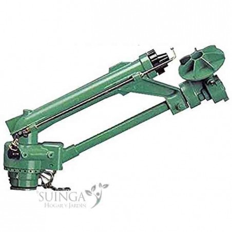 Agrar-Sprinkler River Metall mit Flansch. Einstellbarer Bewässerungswinkel. Reichweite 18 bis 37 m. Impuls-Sprinkler, Bewässerun