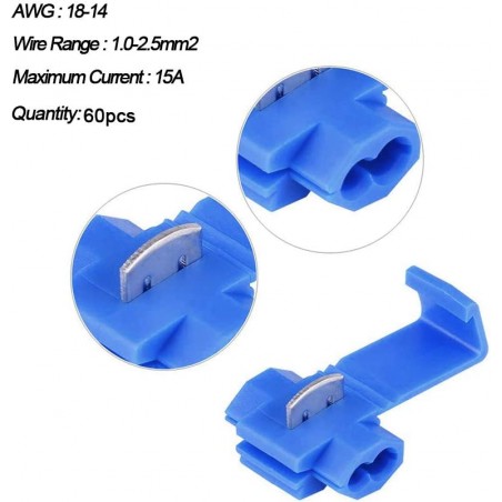 Pack 2 x Conectores de Cable, Terminales de Empalme Crimp Electrical, Conectores Rápido Empalme Eléctricos