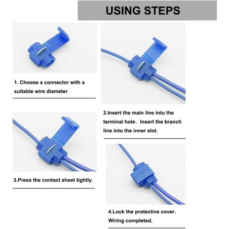 Pack 2 x Cable Connectors, Crimp Electrical Splice Terminals, Electrical Quick Splice Connectors