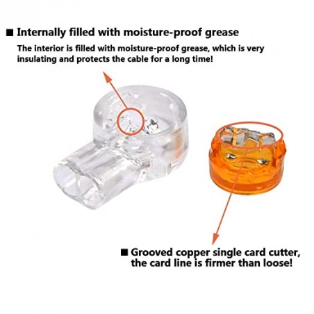 Pack 10 x Terminales de conexión de crimpado K1, conector impermeable, Cable Ethernet, Cable de teléfono K1 K2