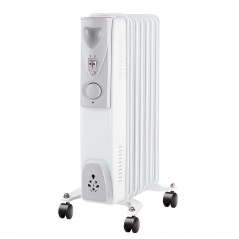 Radiateur à Bain d'Huile 1500W Chauffage électrique 7 éléments Thulos. Thermostat réglable