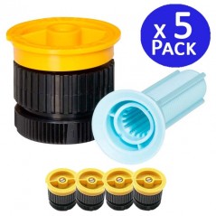 5 bicos difusores ajustáveis Rain Bird 4VAN. Alcance de 1,2 metro.