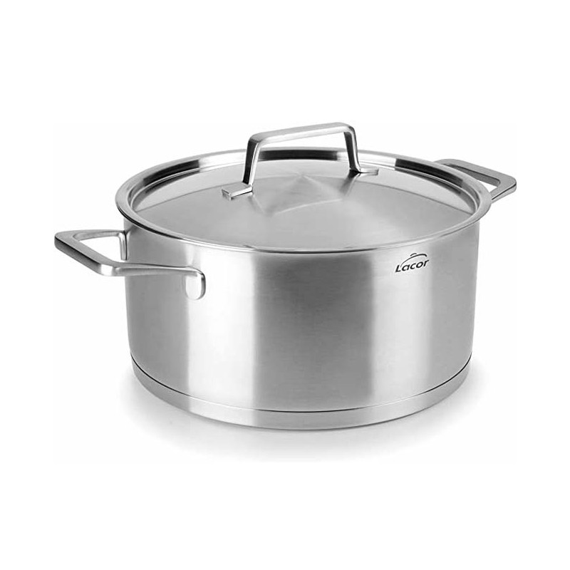 Casserole inox Lacor avec couvercle, capacité 1,5 litre, 16 cm, adapté à tous les feux