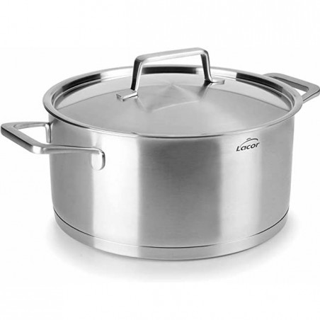 Casserole inox Lacor avec couvercle, capacité 1,5 litre, 16 cm, adapté à tous les feux