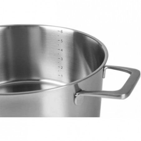 Casserole inox Lacor avec couvercle, capacité 1,5 litre, 16 cm, adapté à tous les feux