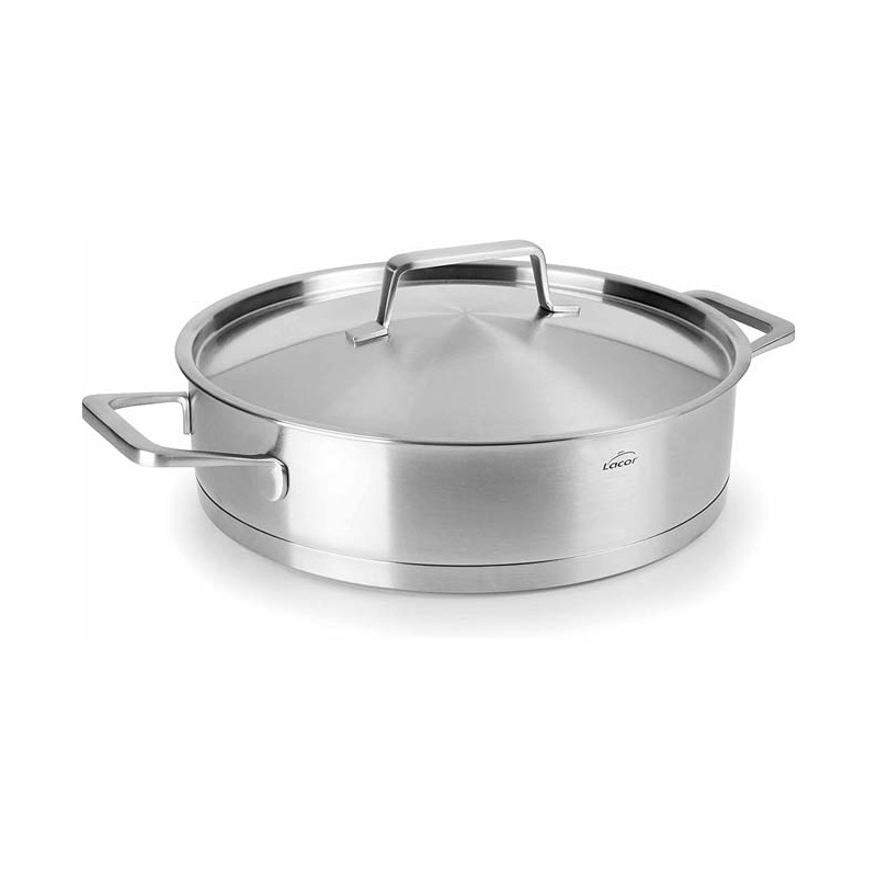 Padella antiaderente con coperchio in acciaio inox LACOR, Capacità 2,8 litri, 24 cm