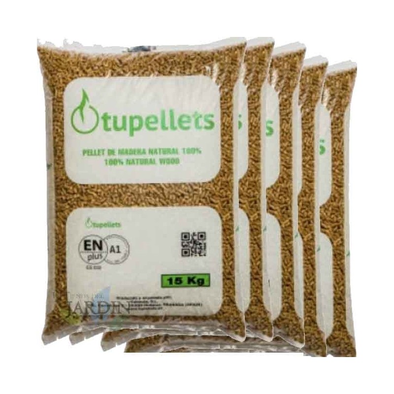 150 Kg Pellet Granulés de bois 100% naturel pour le chauffage. 10 sacs de 15 kg