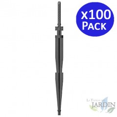 Lot de 100 piquets droits pour irrigation goutte à goutte | Piquets microtubes 12,5 cm 2,6 litres/heure | Supports pour irrigati