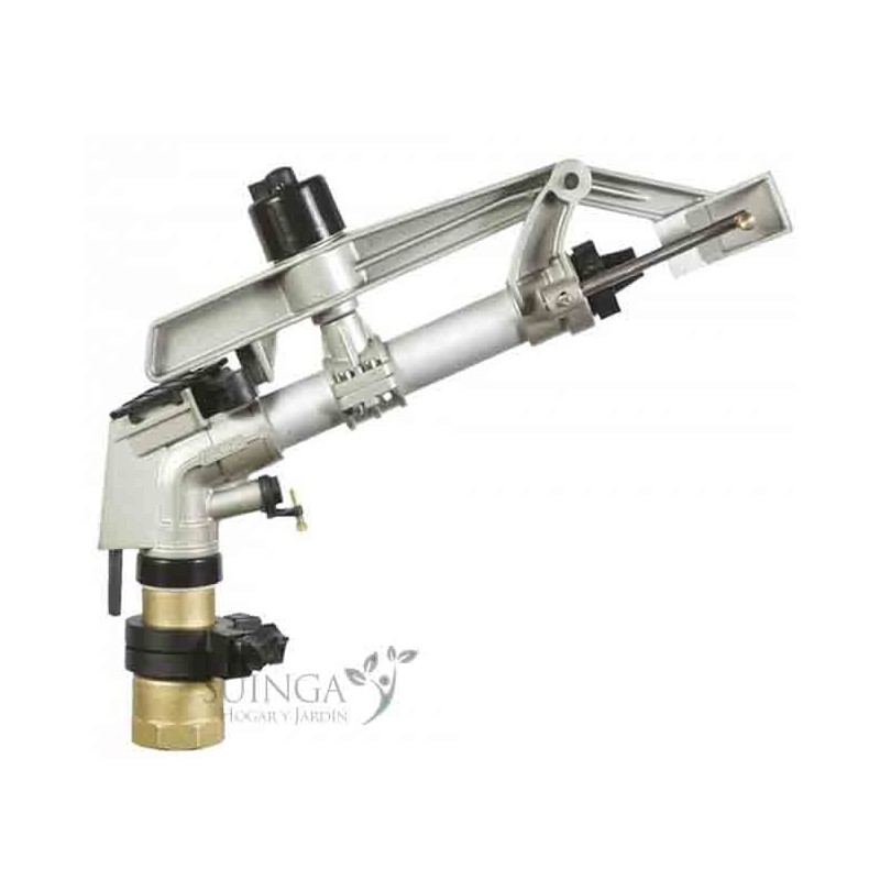 Agrar-Sprinkler 2'' Senior Metall. Einstellbarer Bewässerungswinkel. Reichweite 19 bis 41 m. Impuls-Sprinkler, Bewässerungsrohr