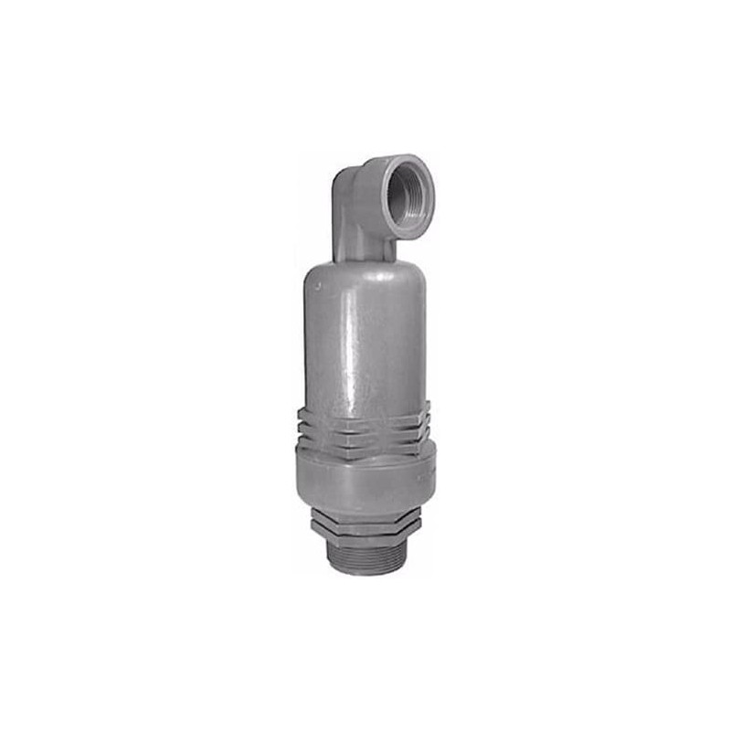 Ventouse trifonctionnelle cinétique et automatique en PVC 1''. Pression de service maximale 16 bars Ventouse trifonctionnelle cinétique et automatique en PVC 1''. Pression de service maximale 16 bars