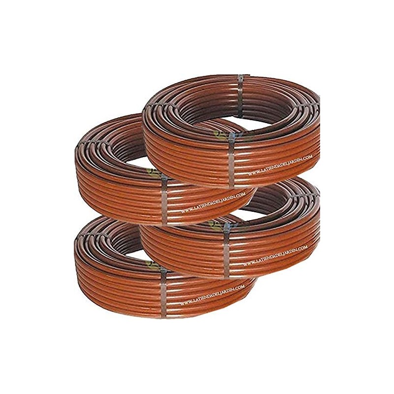 Tubo per irrigazione a goccia, 16 mm x 400 m, colore marrone. Senza gocciolatori