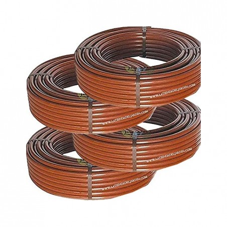 Tuberia riego por goteo 16mm 400 metros marron sin goteros, tubo polietileno para riego por goteo