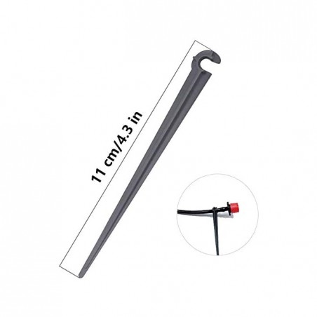 Estaca preta para tubo de gotejamento de 16 mm. 50 estacas.