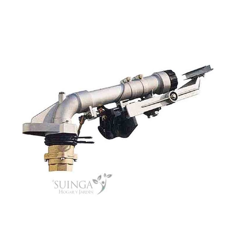 Irrigatore agricolo 2'' Wing in metallo. Angolo di irrigazione regolabile. Portata da 22 a 52 m. Irrigatore a impulso